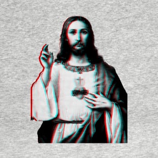 3D Jesus Black and White T-Shirt